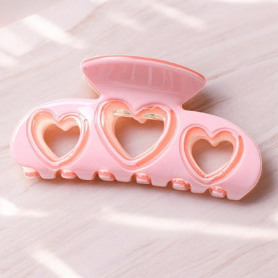Pink Hearts Claw Clip