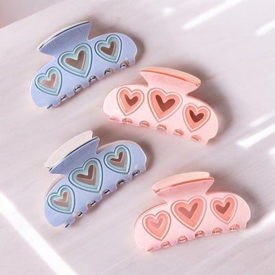 Pink Hearts Claw Clip
