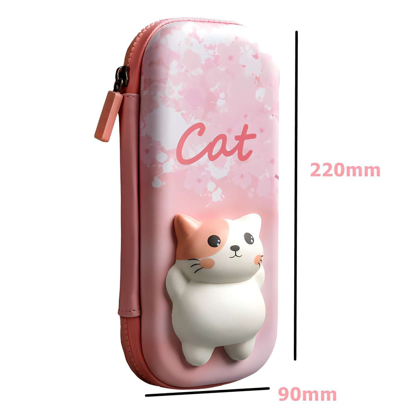 Pink 3D Cat Squishy Pencil Case