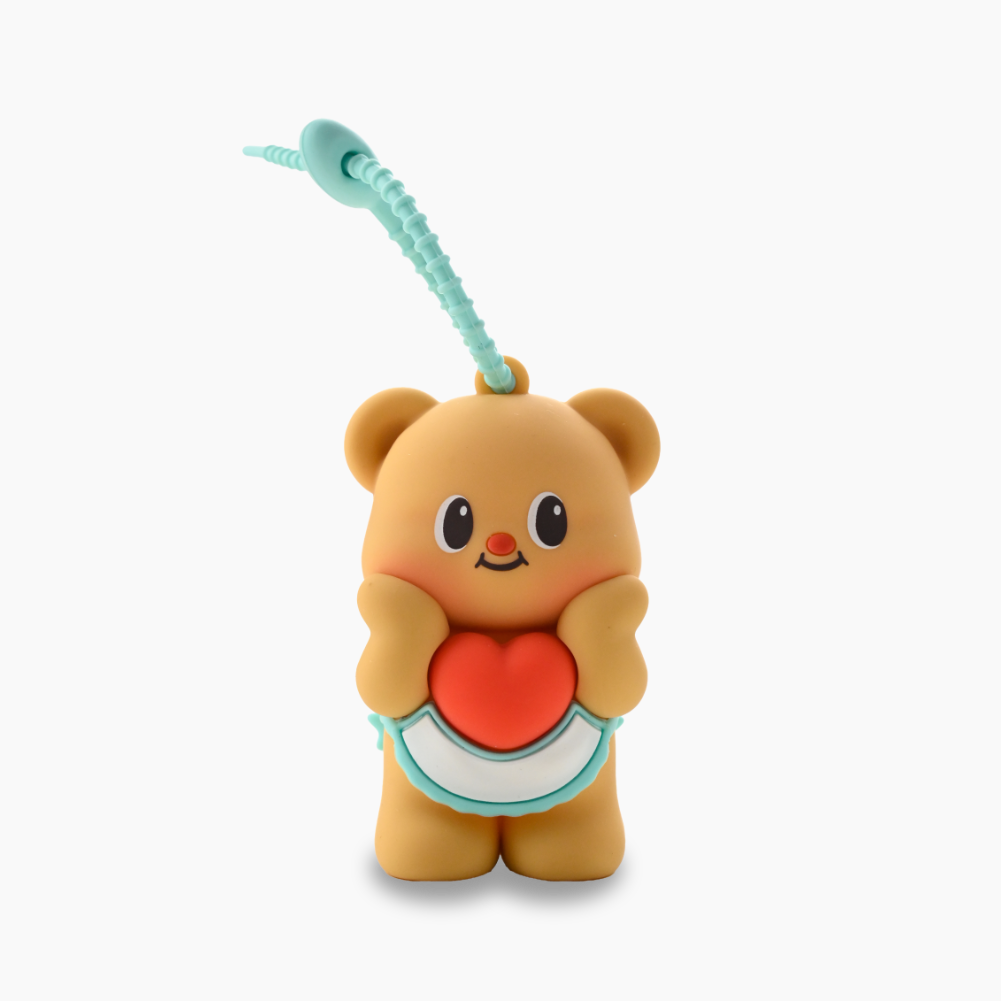 Butterbear Pop Out Heart Silicone Keyring