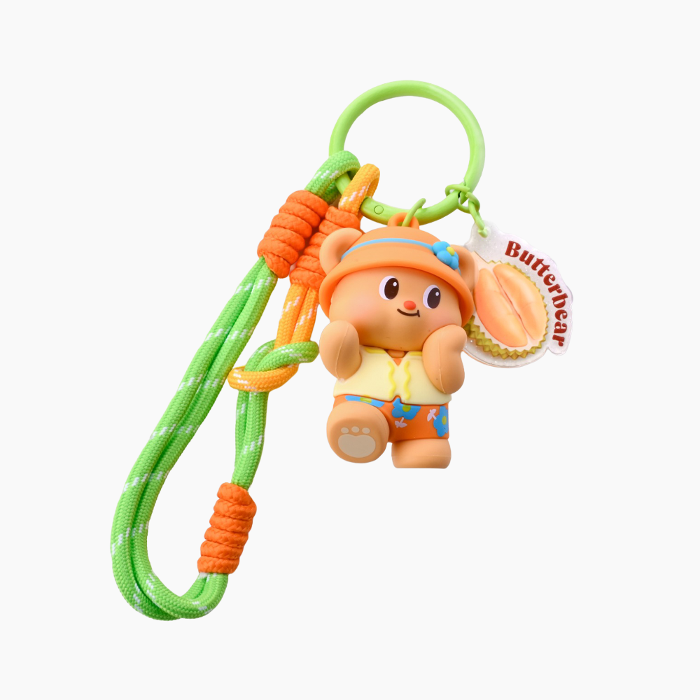 Butterbear Yellow Hat Silicone Keyring