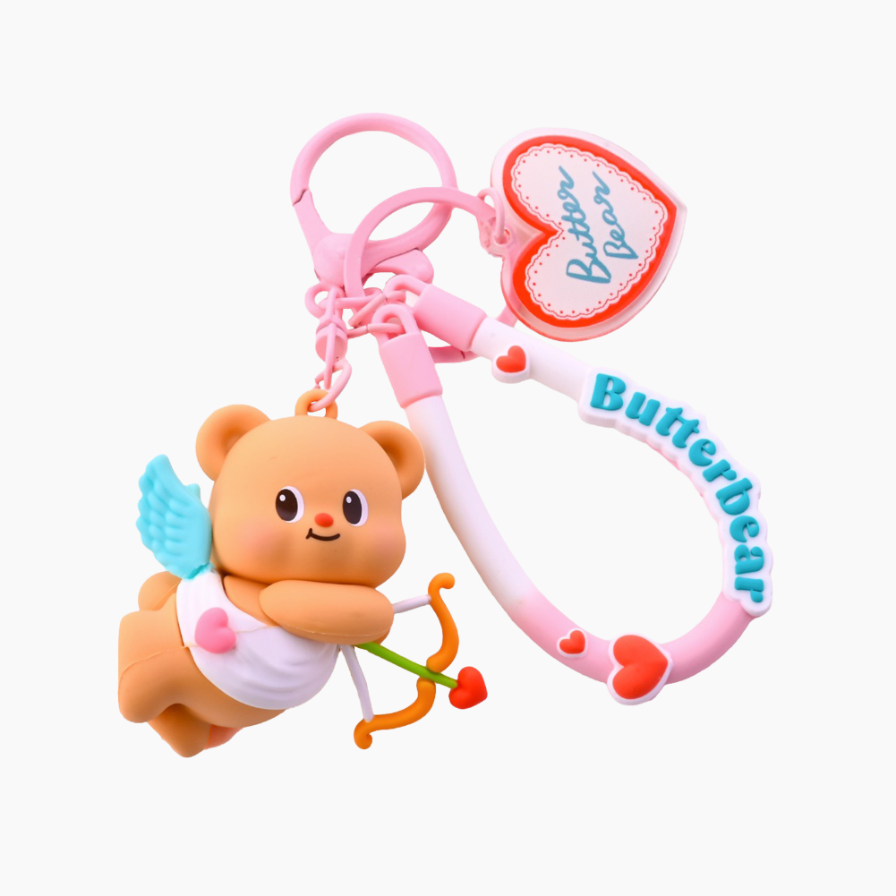 Butterbear Cupid Bow Silicone Keyring