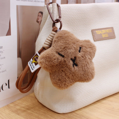 Capybara Star Plushie Keyring
