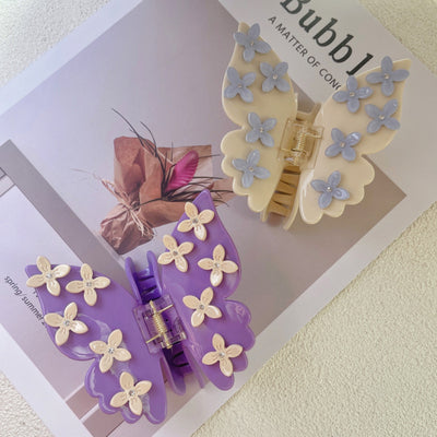 Purple Big Butterfly Claw Clip