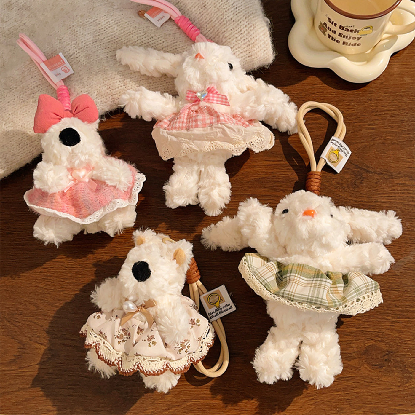 Green Bunny Plushie Keyring