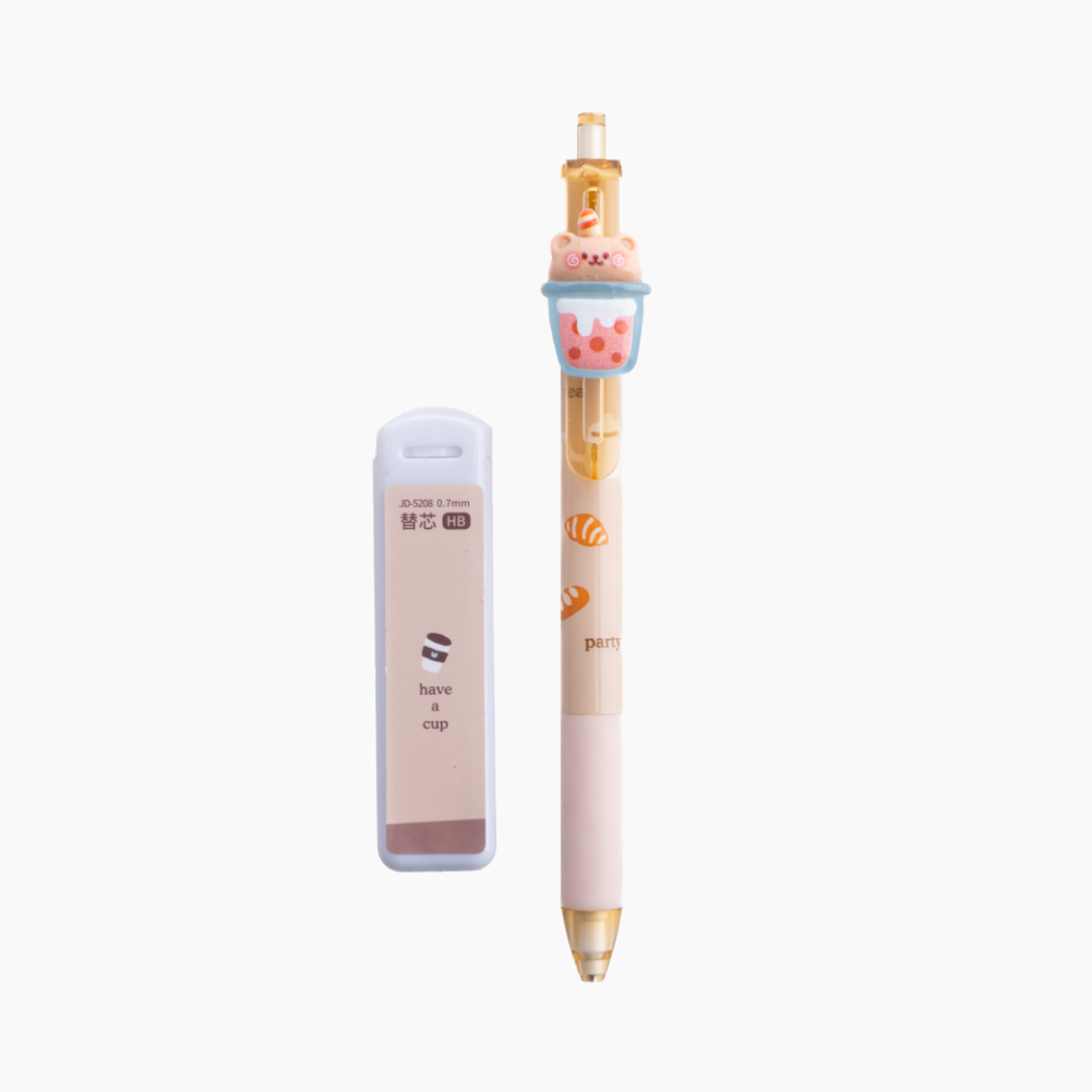 Coco Bear Pencil & Lead set - Boba Tea