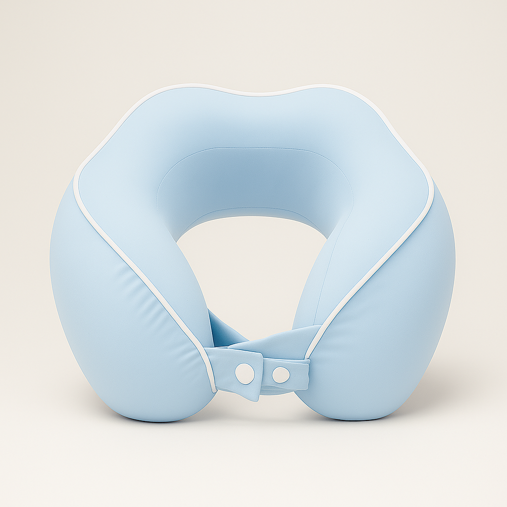 Blue Memory Foam Neck Pillow