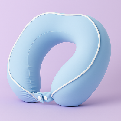 Blue Memory Foam Neck Pillow