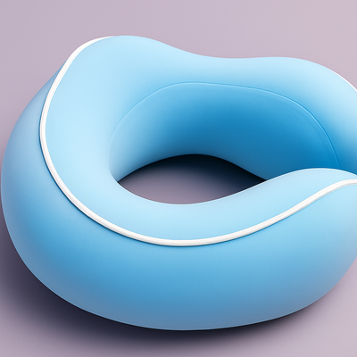 Blue Memory Foam Neck Pillow