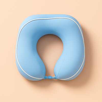 Blue Memory Foam Neck Pillow