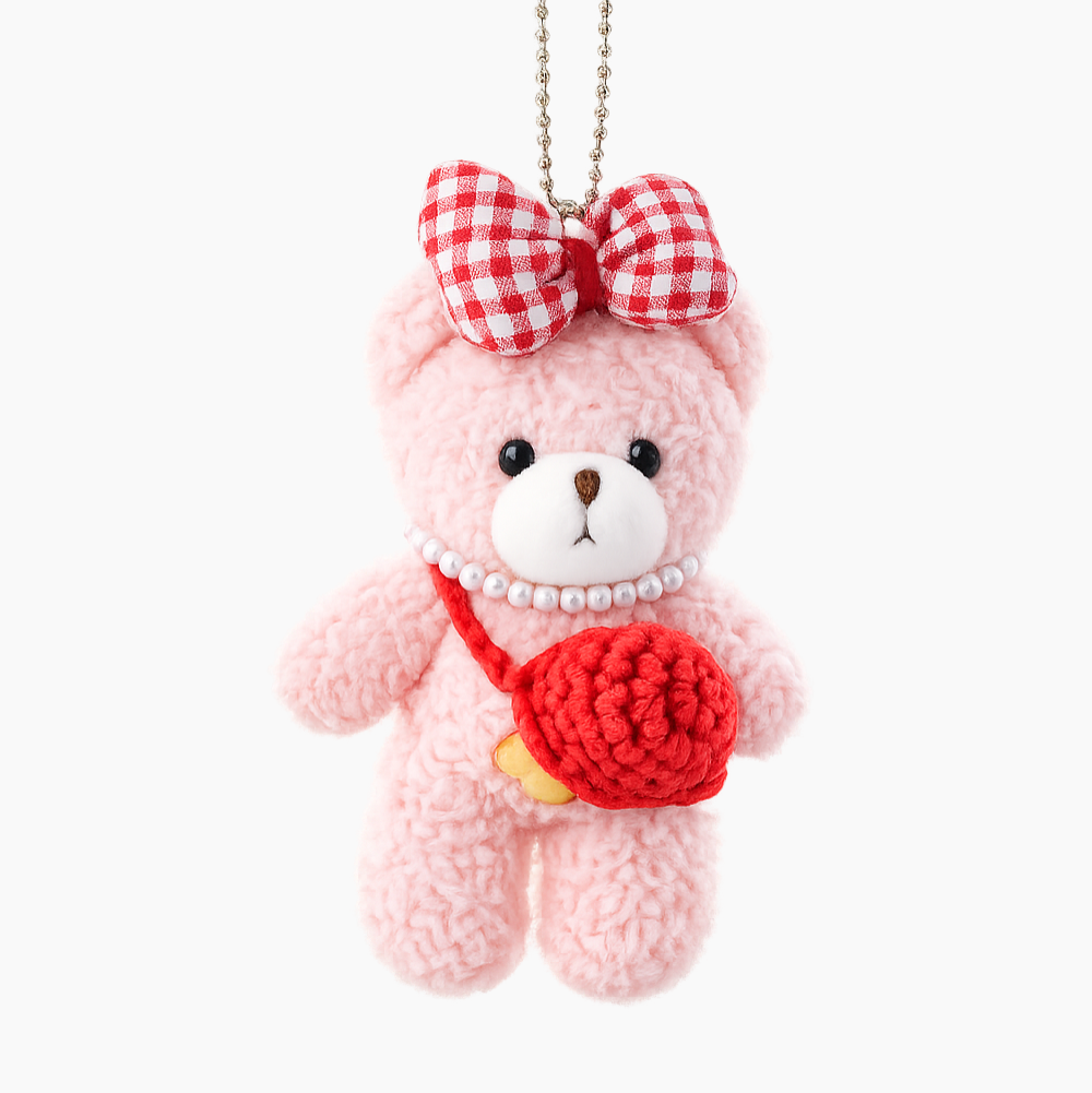Pearl Plushie Keyring - Red