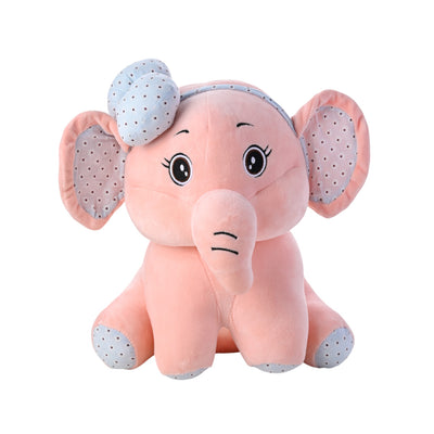 Pink Cute Elephant with Bow Plush Toy
