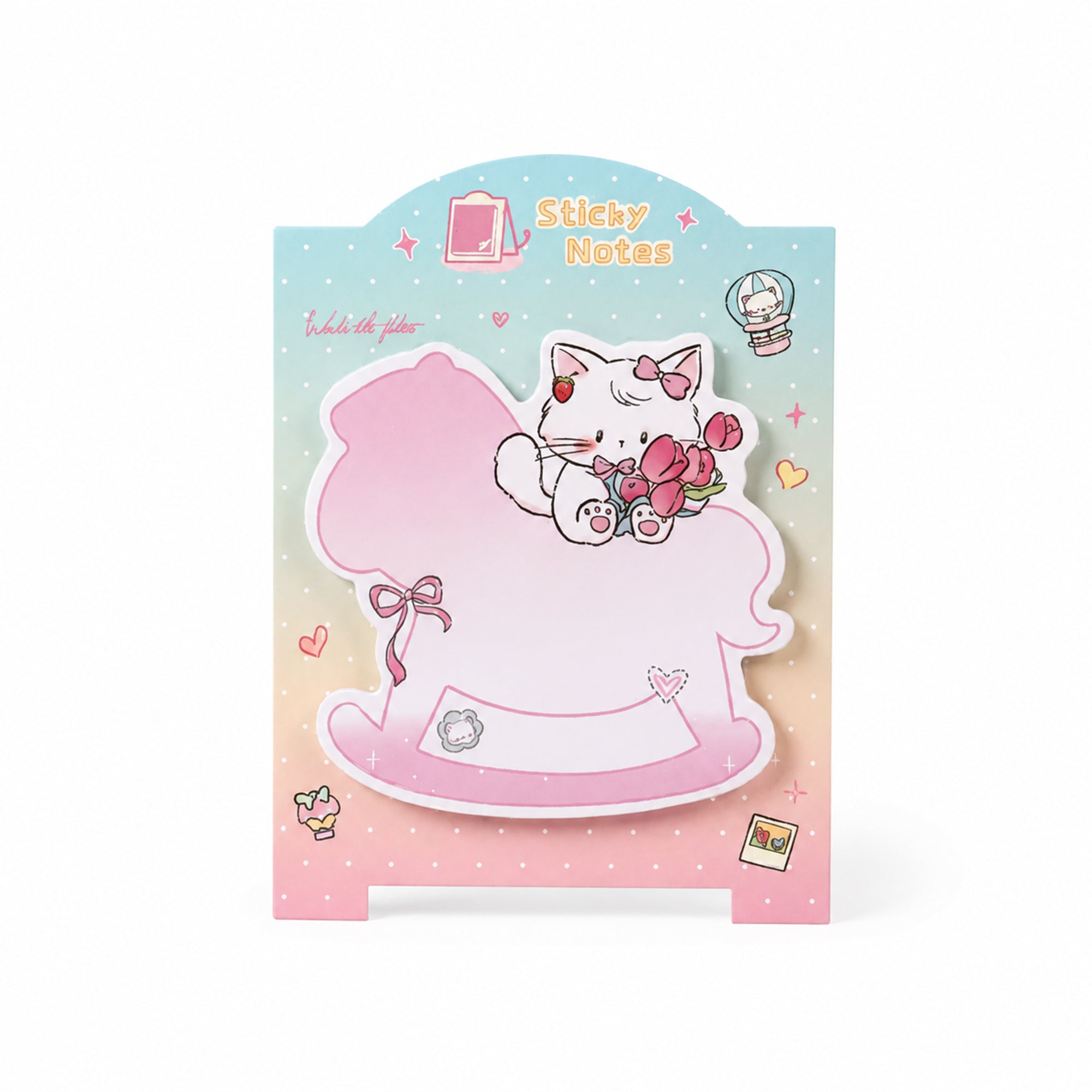 Milu memo Sticky Notes Flower Cat
