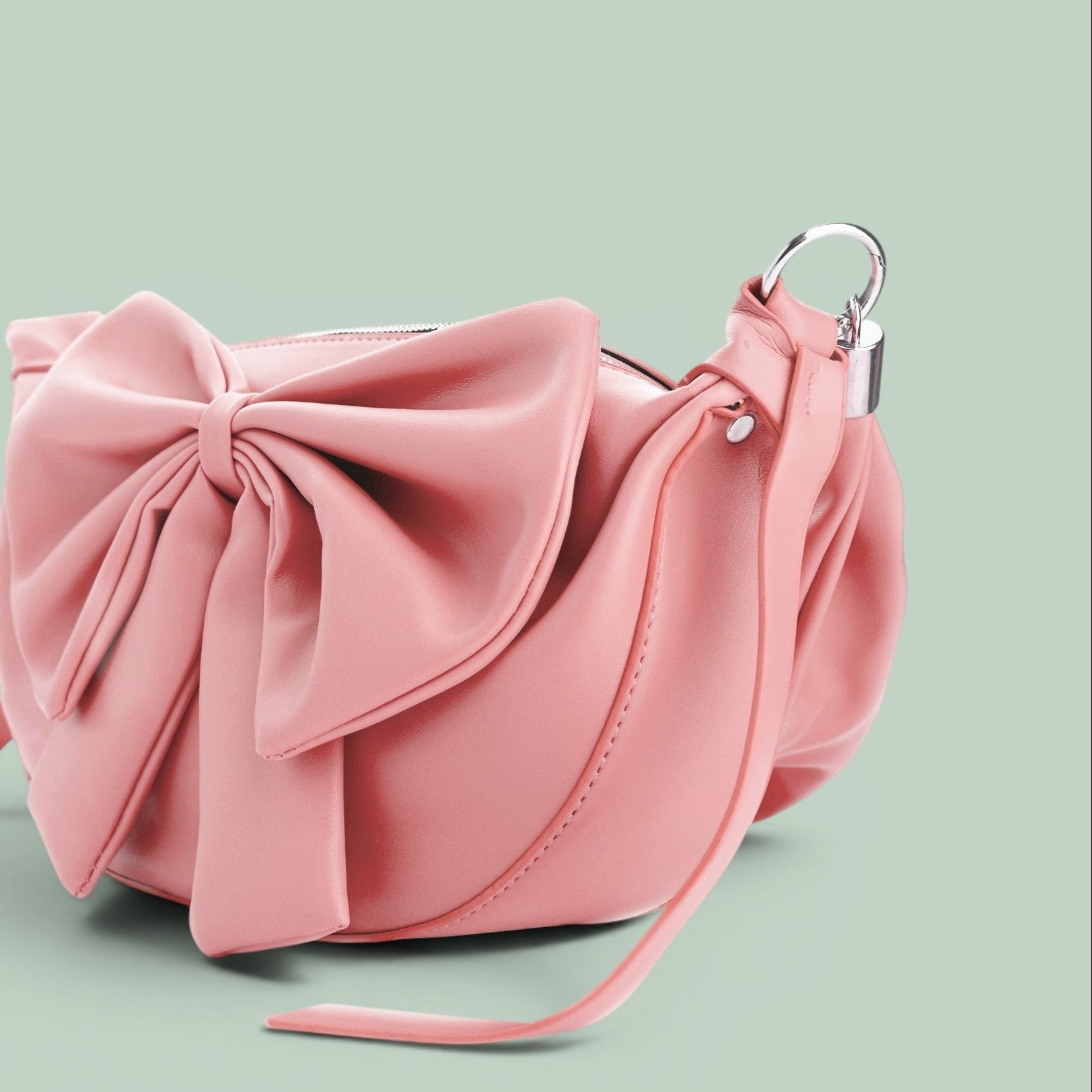 Round Bow Sling Bag - Baby Pink