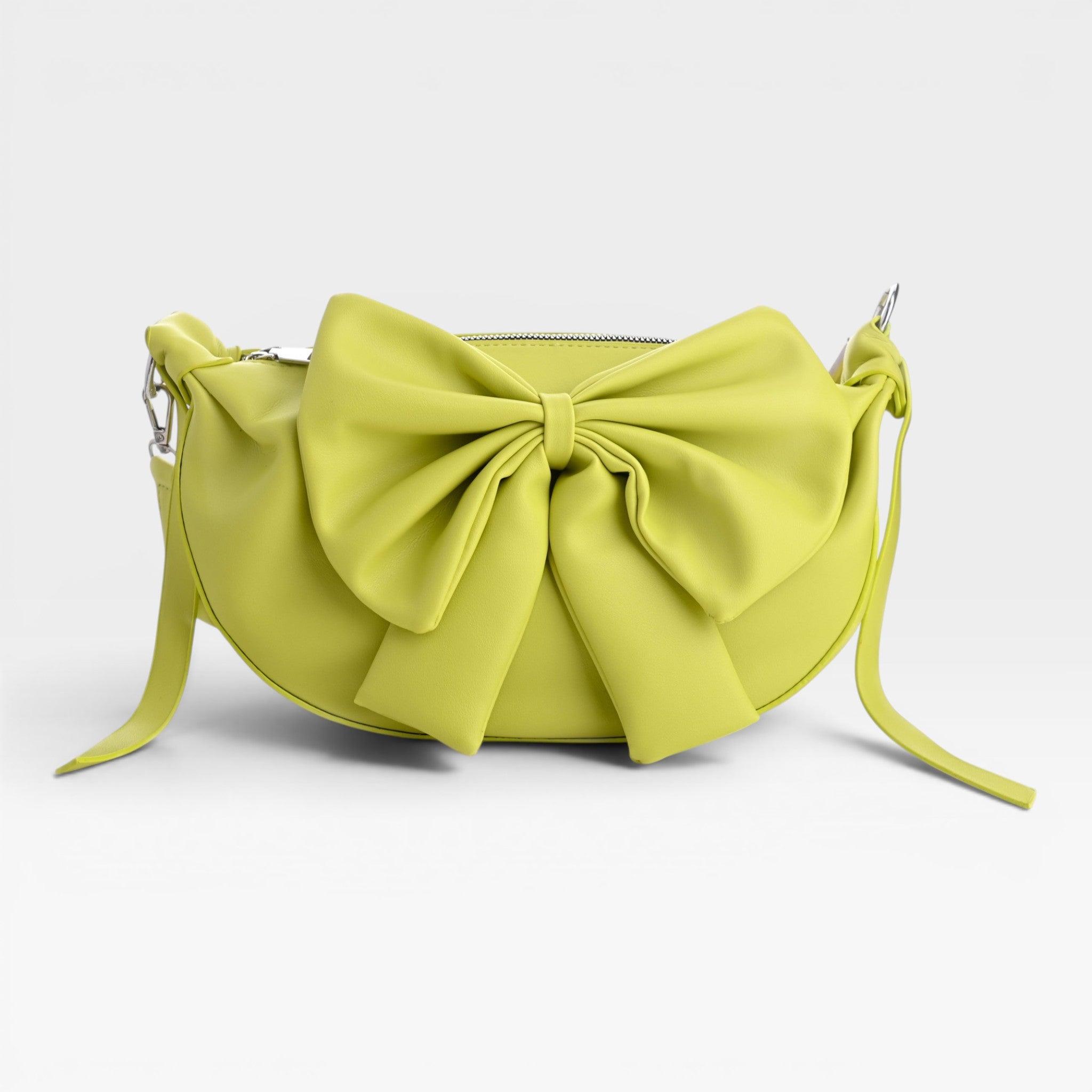 Round Bow Sling Bag - Lime Green