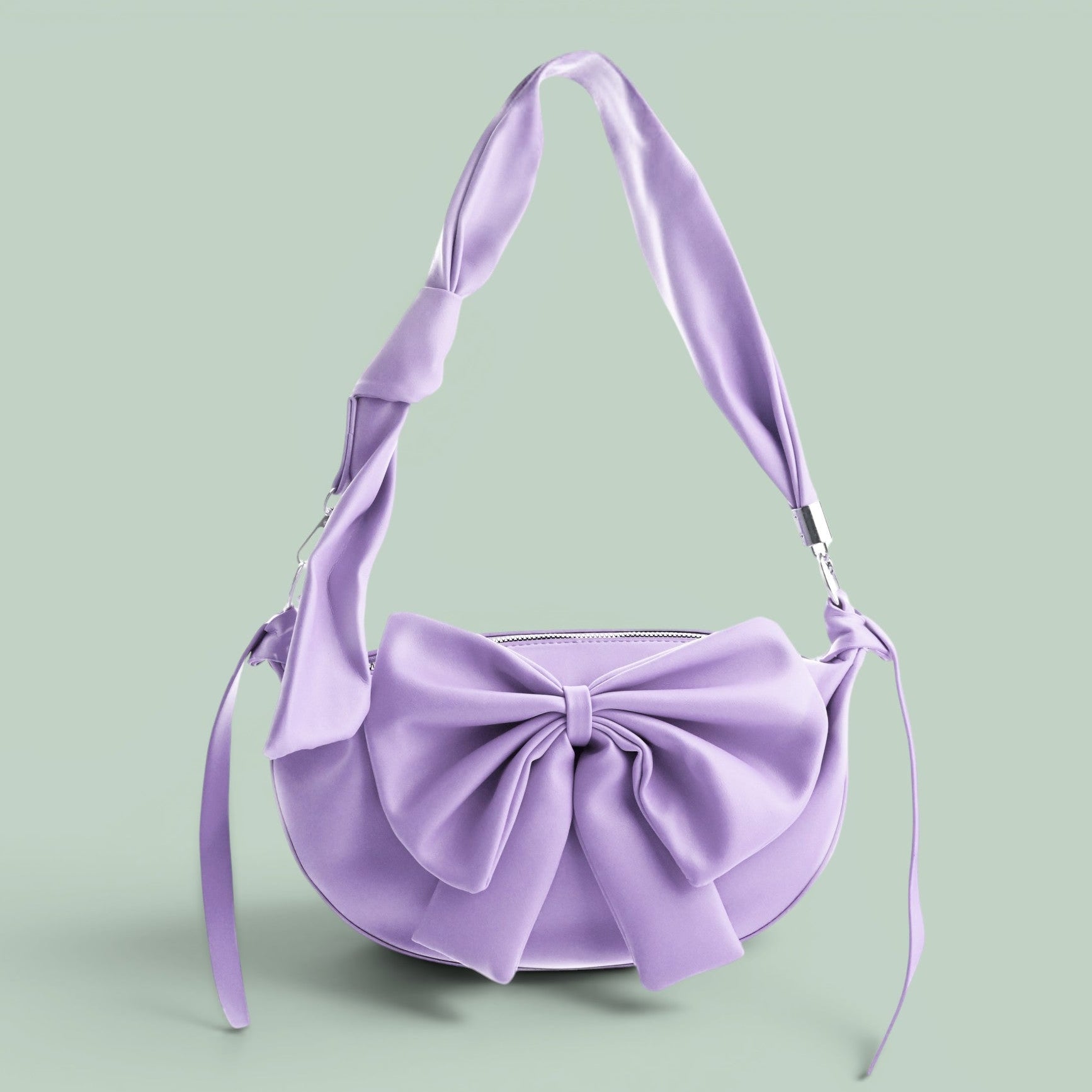 Round Bow Sling Bag - Lilac
