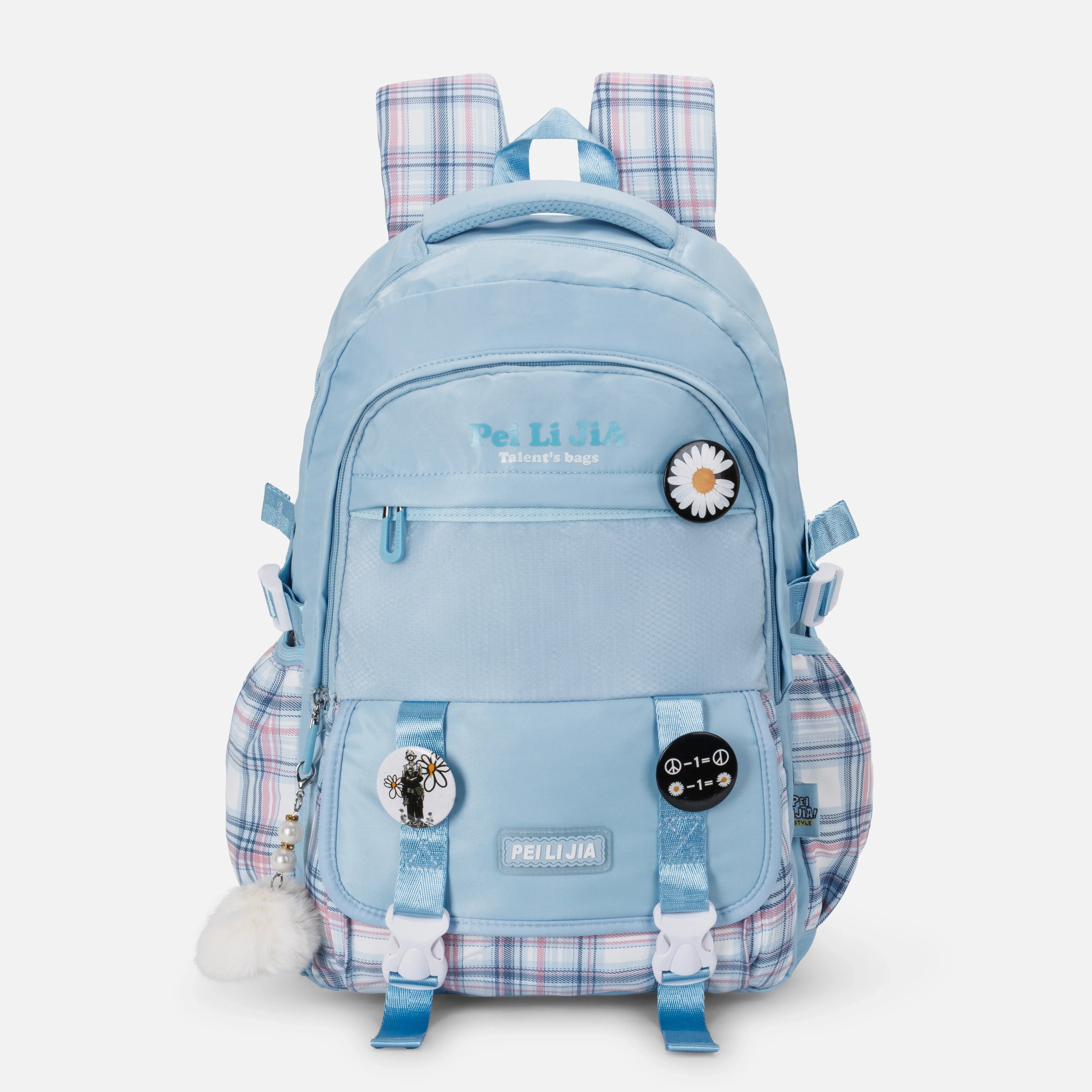 K-Checkered Backpack - Blue