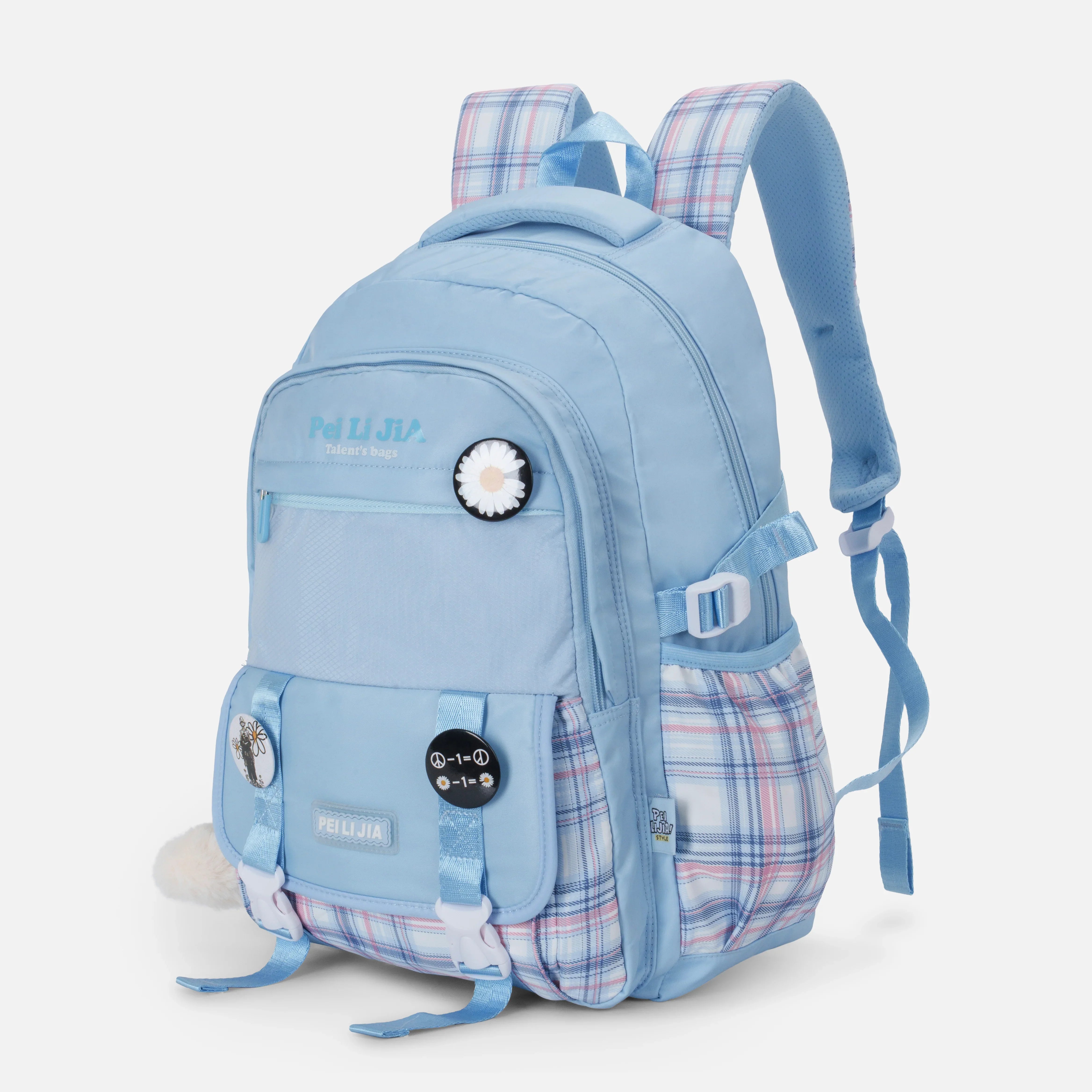 K-Checkered Backpack - Blue