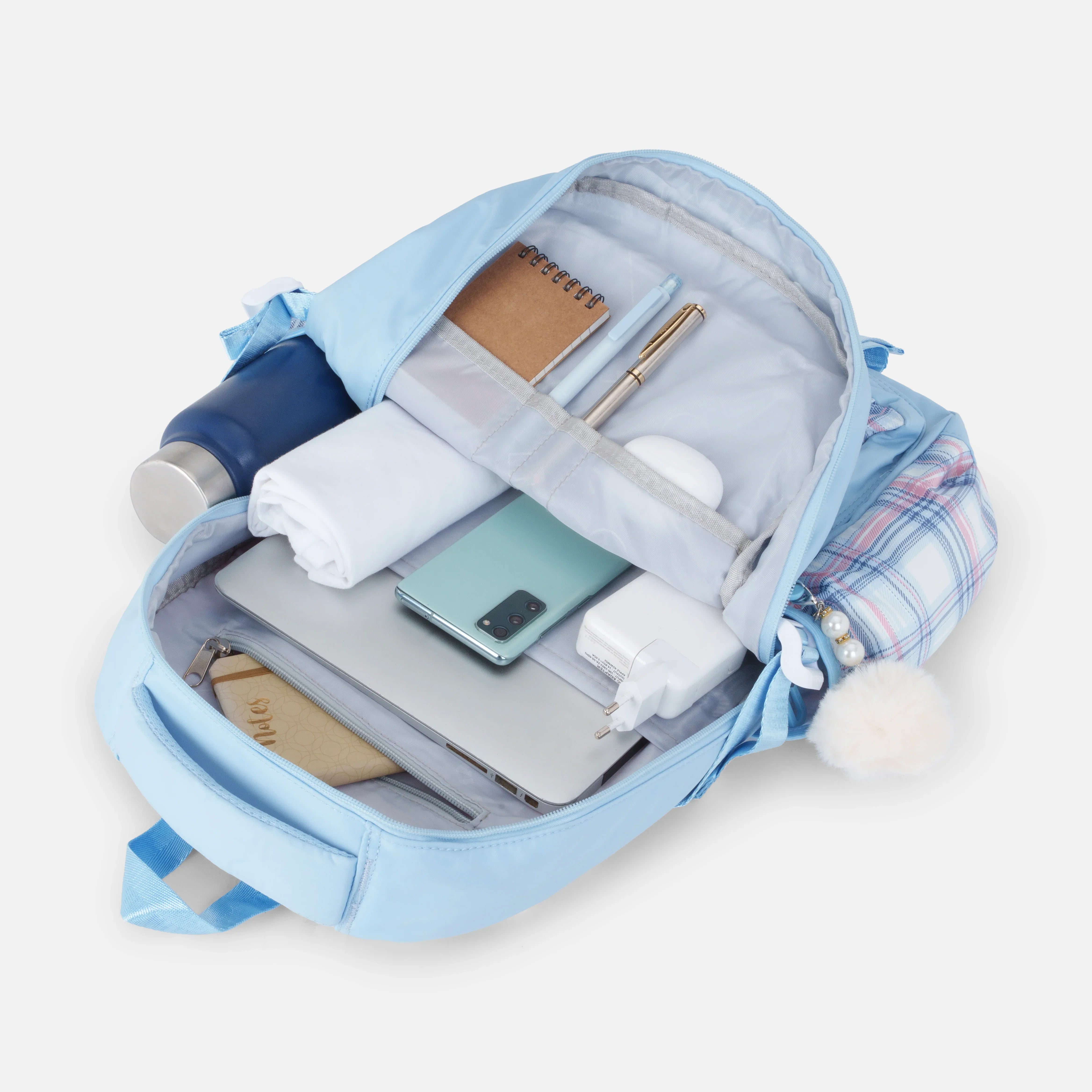 K-Checkered Backpack - Blue