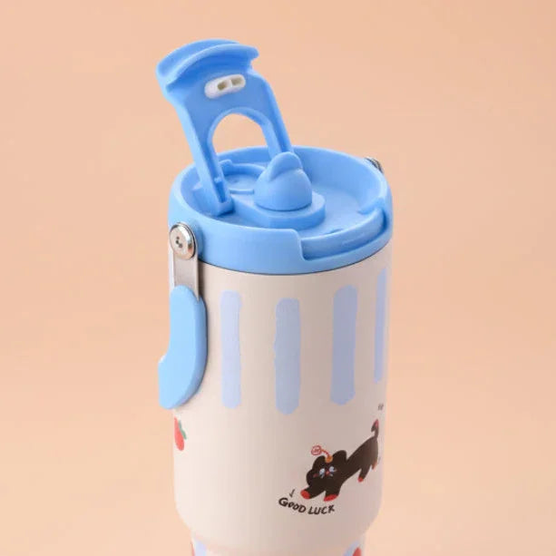 Goodluck Cat Blue Stainless Steel Tumbler