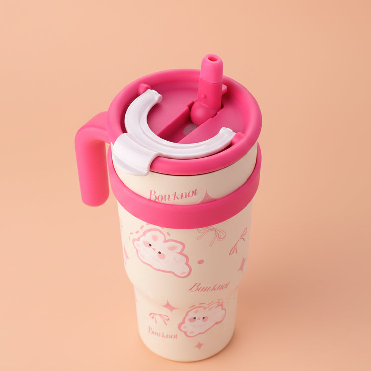 Pink Bunny Stainless Steel Tumbler
