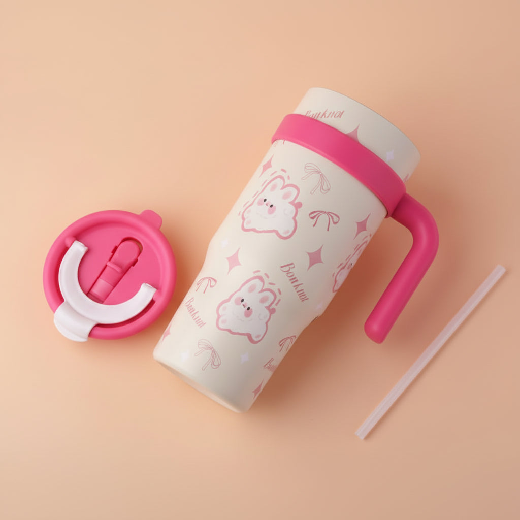 Pink Bunny Stainless Steel Tumbler