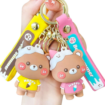 Cute 3D Bear Charm Keychain
