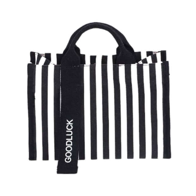 Striped Canvas Tote Blue