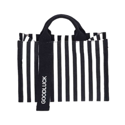 Striped Canvas Tote Blue
