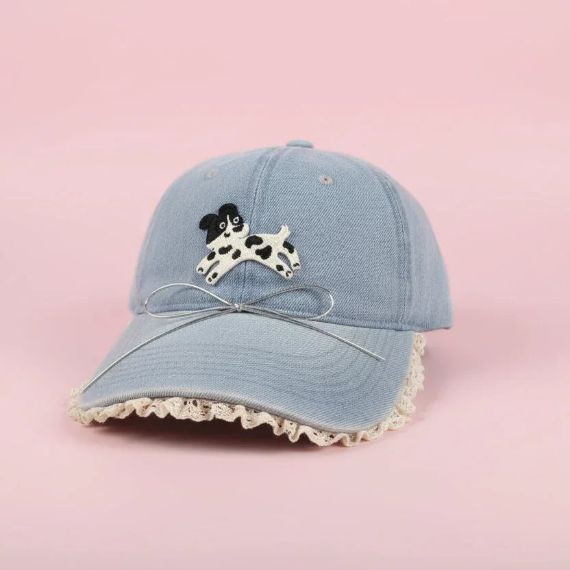Cute Dog Denim Baseball Cap