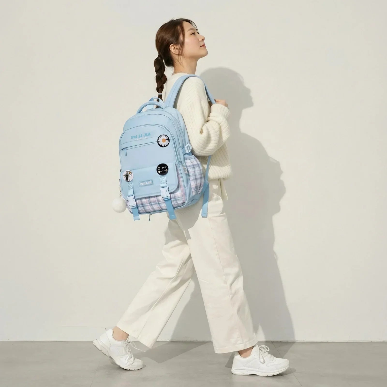 K-Checkered Backpack - Blue