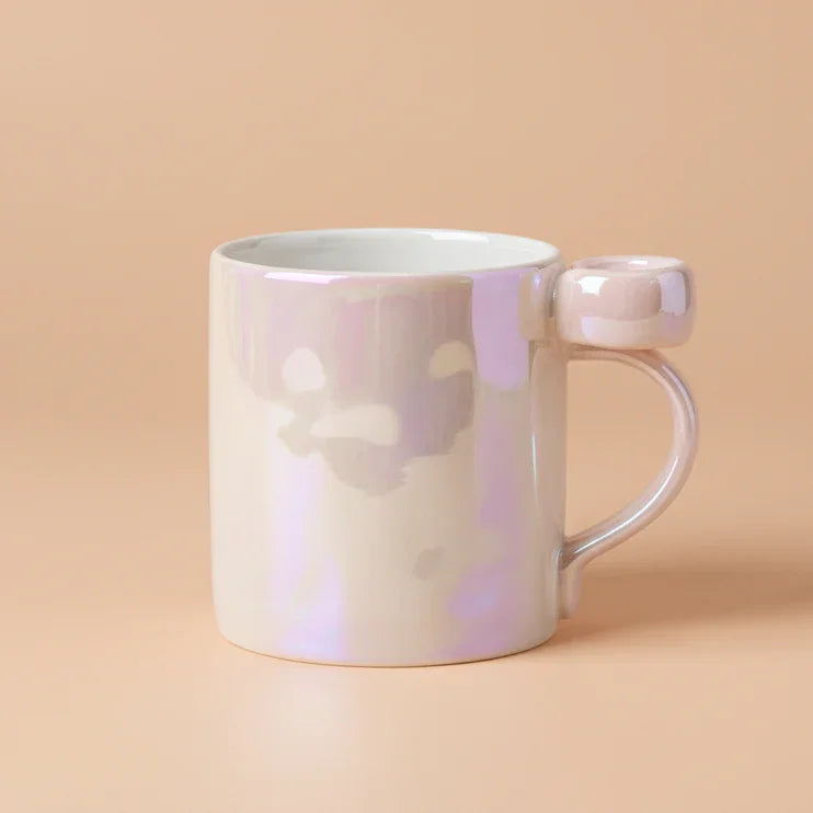 Glossy Bow Ceramic Mug Pink