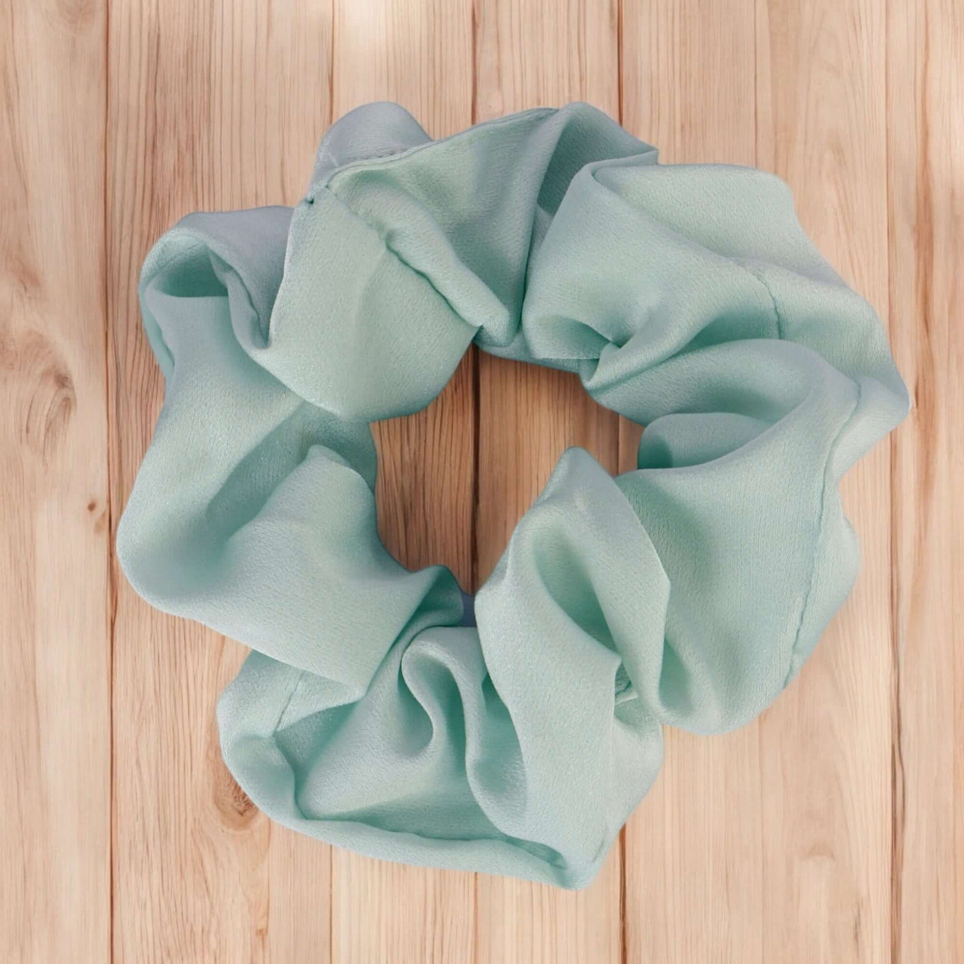 Korean Style Midnight Silk Scrunchie - Mint Green