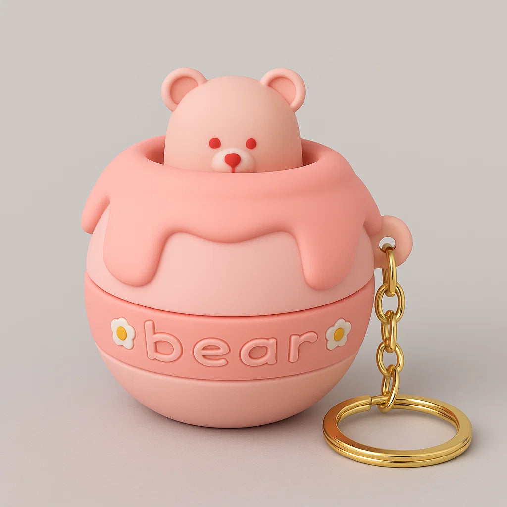 Pop Out Bear Silicone keychain