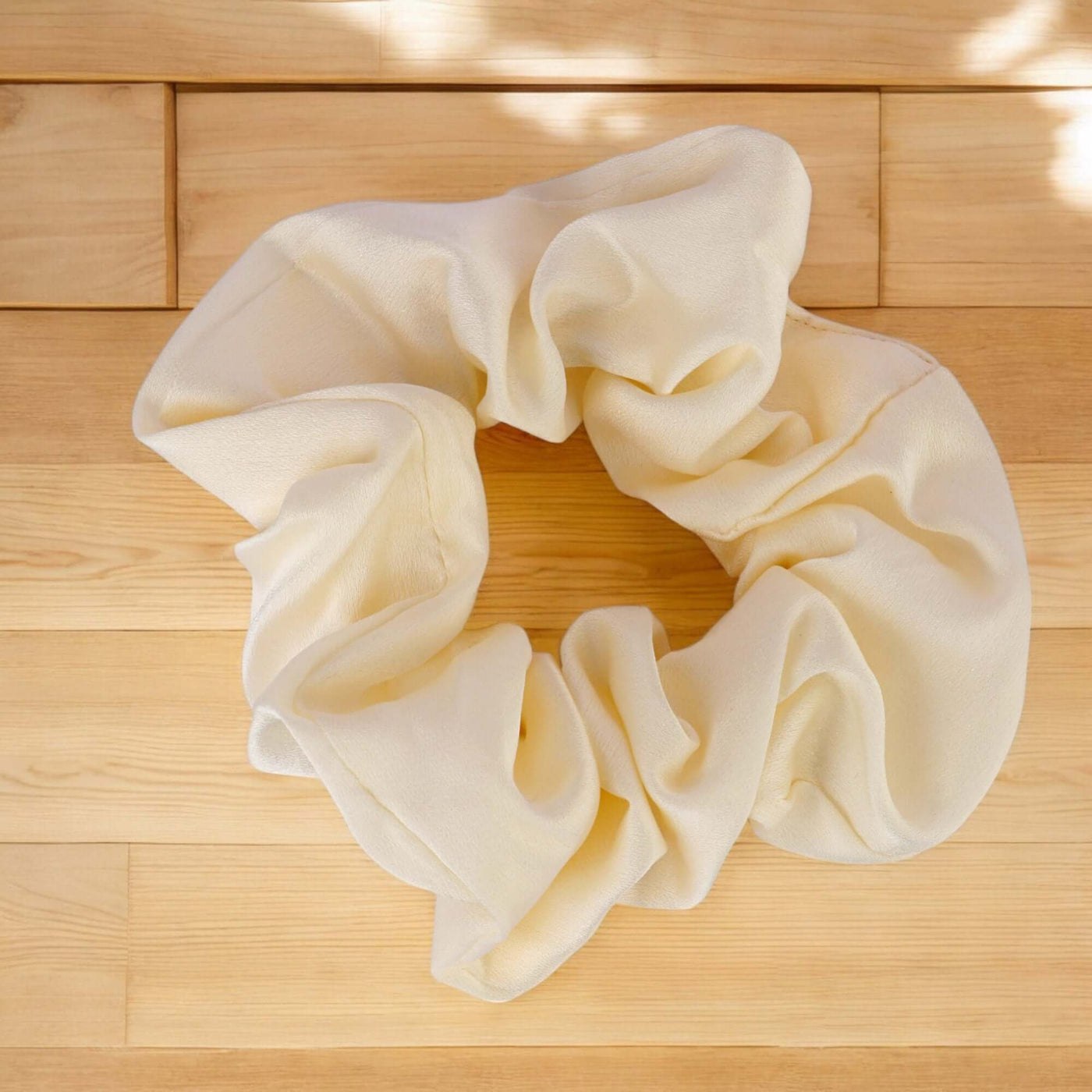 Korean Style Midnight Silk Scrunchie - Cream