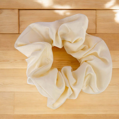 Korean Style Midnight Silk Scrunchie - Cream
