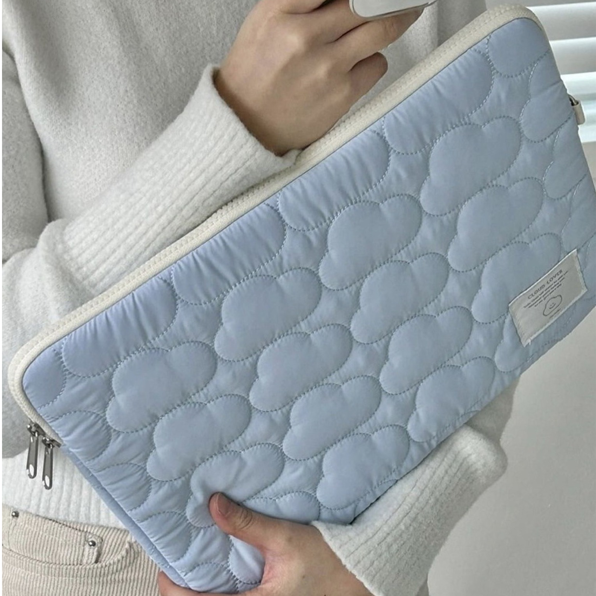 Blue Puffed Cloud Laptop Sleeve