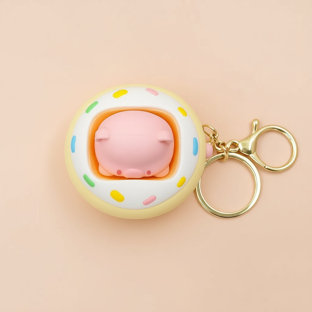 Pop Out Pig Silicone keychain