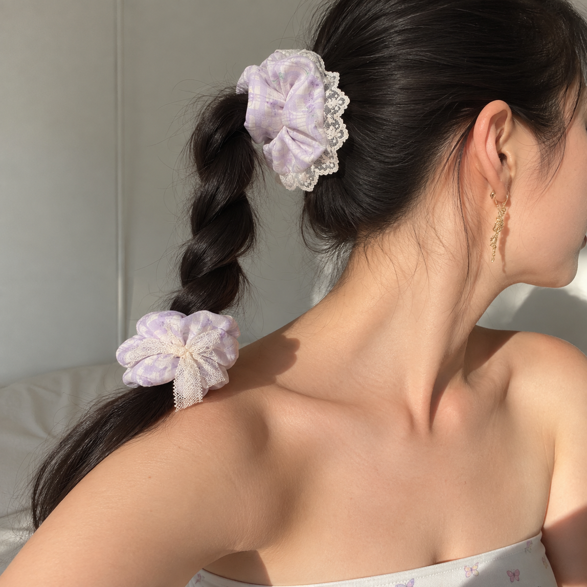 Lilac Blossom Scrunchie - Pack of 2