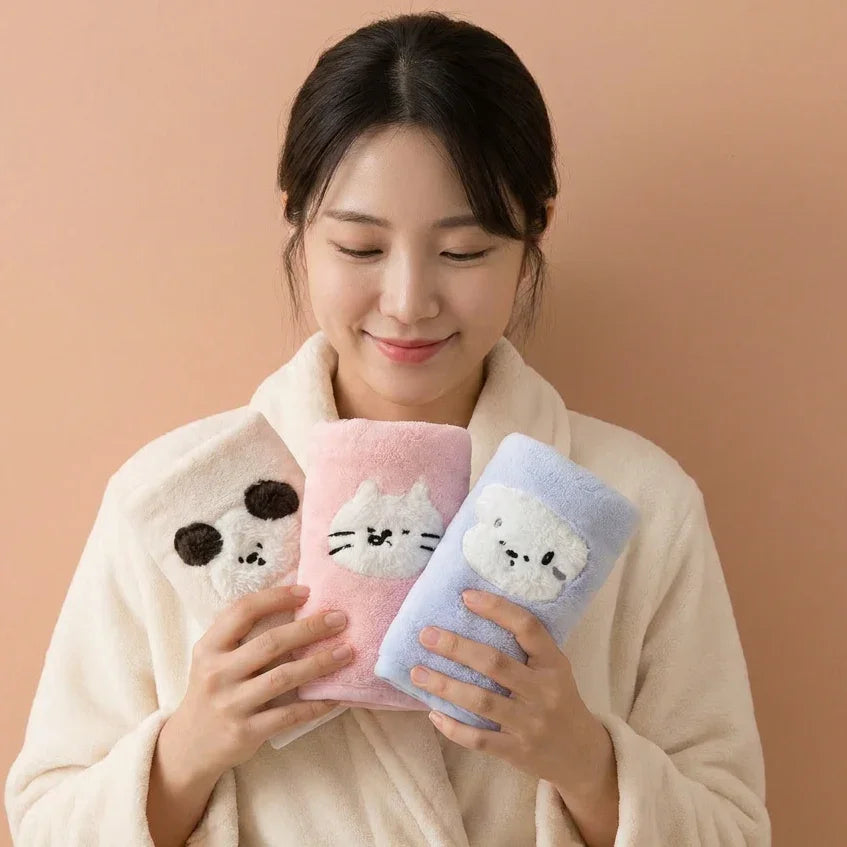 Puff Pals Hand Towel White