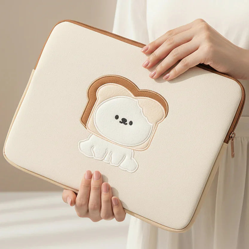 Brown Toast Dog Laptop Sleeve