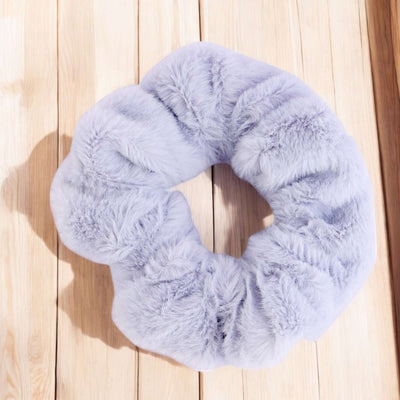 Korean Style Furry Hair Scrunchie - Ice Blue