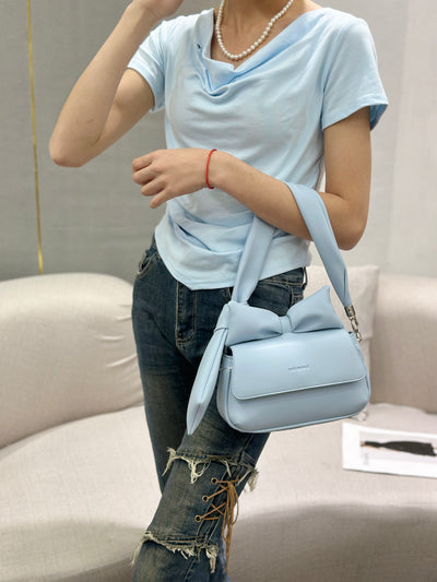 Puffed Top Sling Bag - Powder Blue