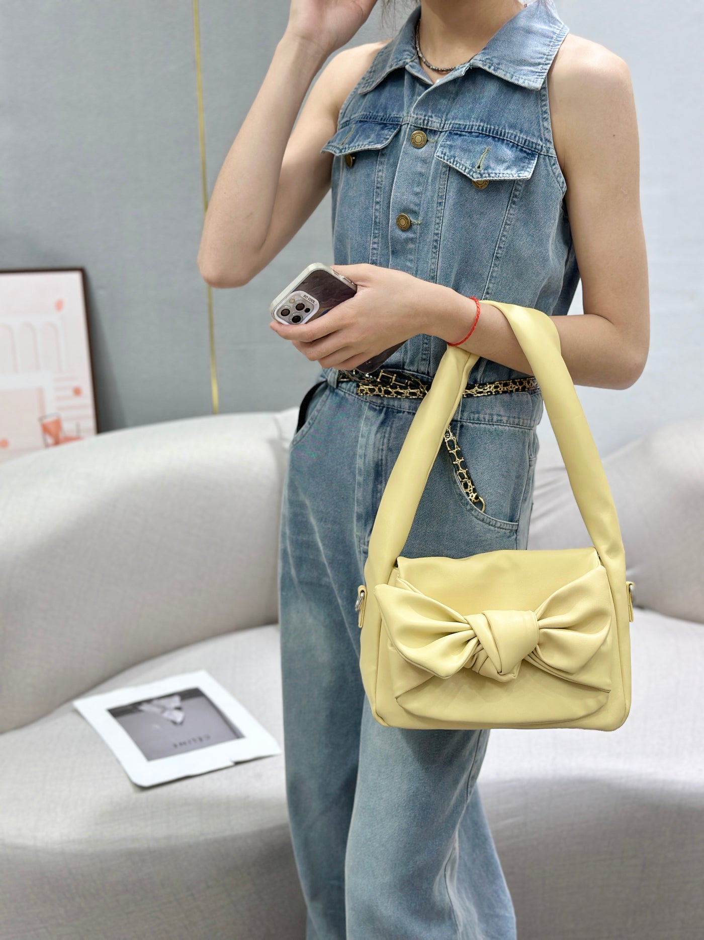 Knot Bow Sling Bag - Yellow