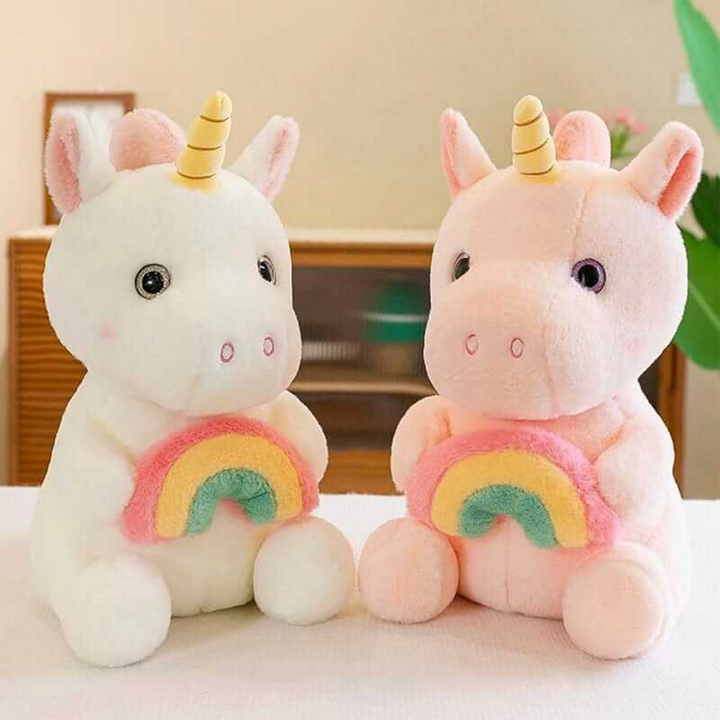 White Rainbow Unicorn Plush Toy