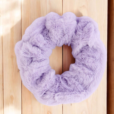 Korean Style Furry Hair Scrunchie - Lavender