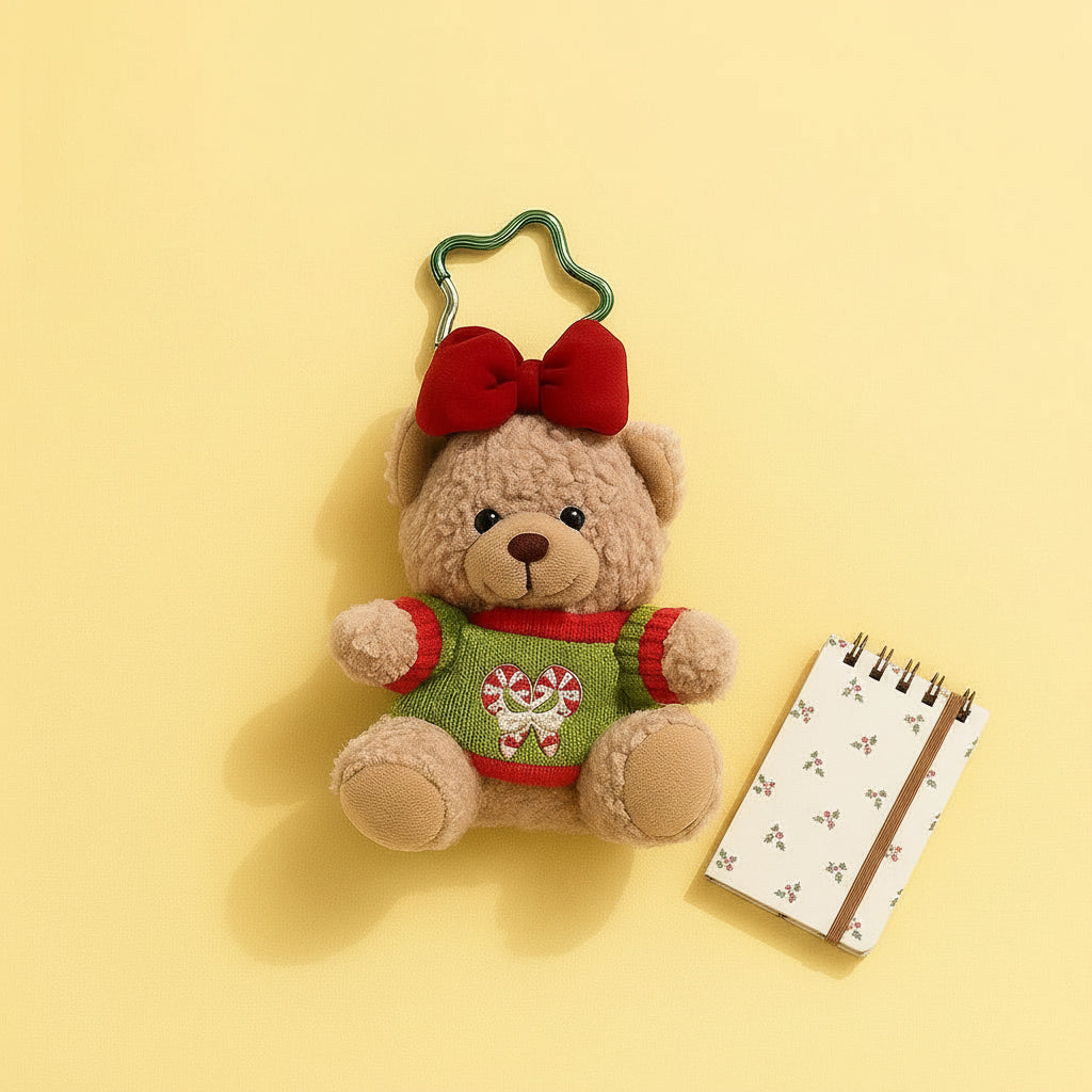 Christmas Bear Plush keyring