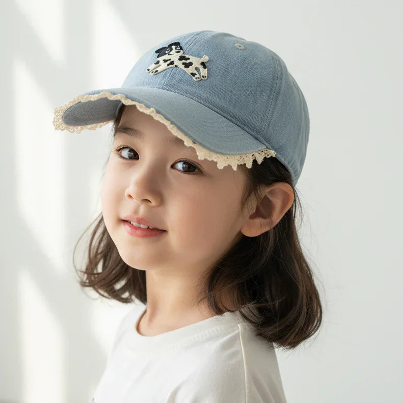 Cute Dog Denim Baseball Cap