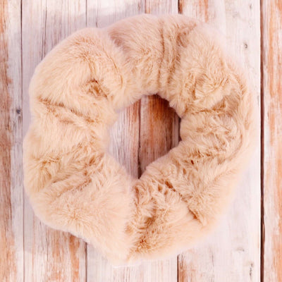 Korean Style Furry Hair Scrunchie - Peach