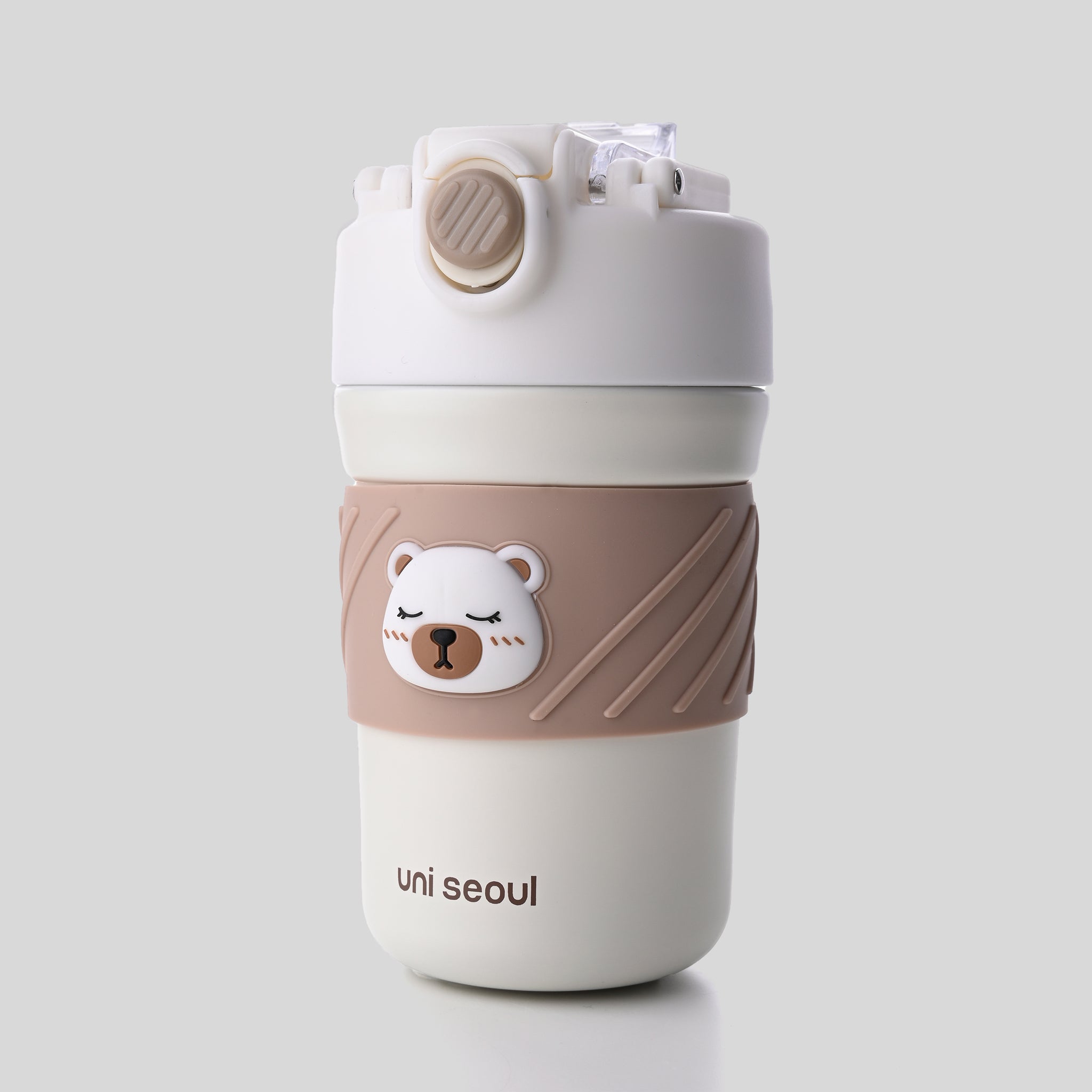Bear Tumbler With Sleeve - Beige